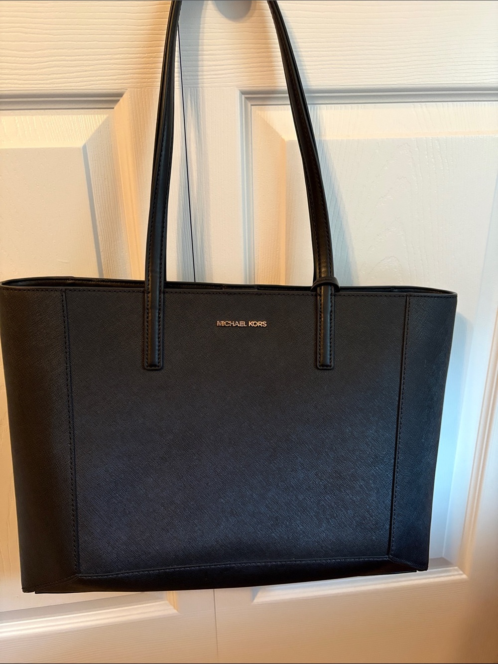 Michael Kors Black Leather Shoulder Tote